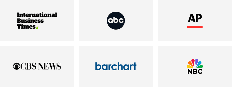 International Business Times, ABC, AP, CBS News, Barchart and NBC